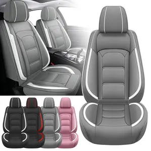 Car Seat Covers 5 Seats Full Set Waterproof Nappa Leather 40/60 60/40 Spilt Bench Cover Universal For Tacoma /Frontier / Nissan /Honda /Civic /CRV /Hrv /Kia /Sorento /Toyota /Corolla /4Runner /Camry /Hyundai /Mazda