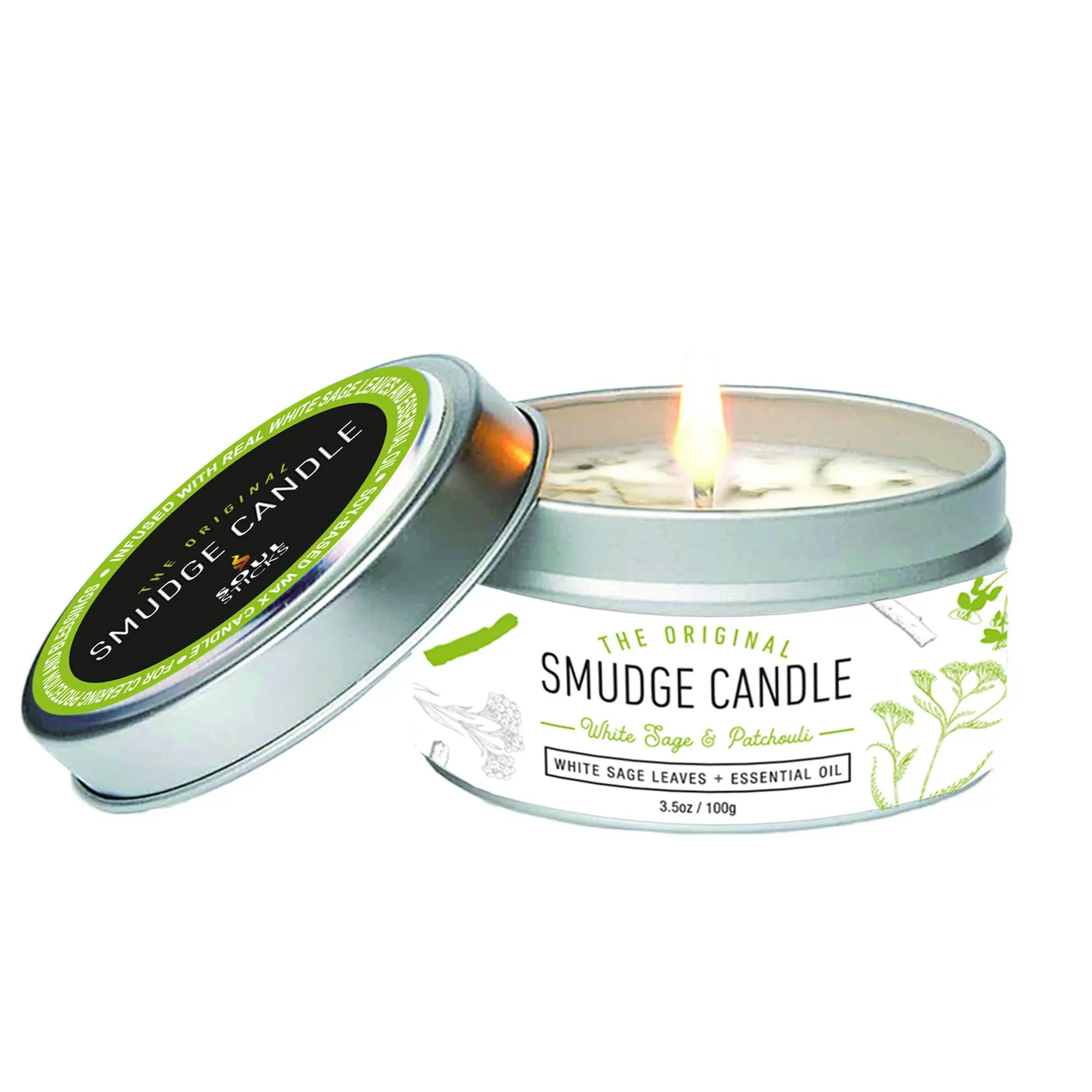 Smudge Candle-White Sage & Patchouli
