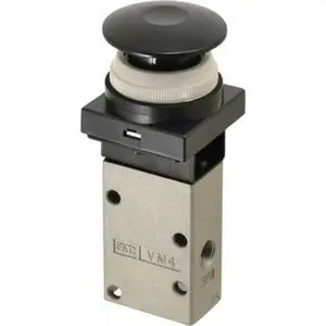 SMC Pneumatics Push Button Mushroom Mechanical Valve - 3-Way 3-Port, 0.38 CV Rate, 1/4" NPT Inlet, Model NVM430-N01-30B