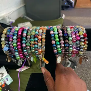 Faabula BeadCoven Multicolor Beaded Bracelets with Charms for Stylish Accessory Lovers