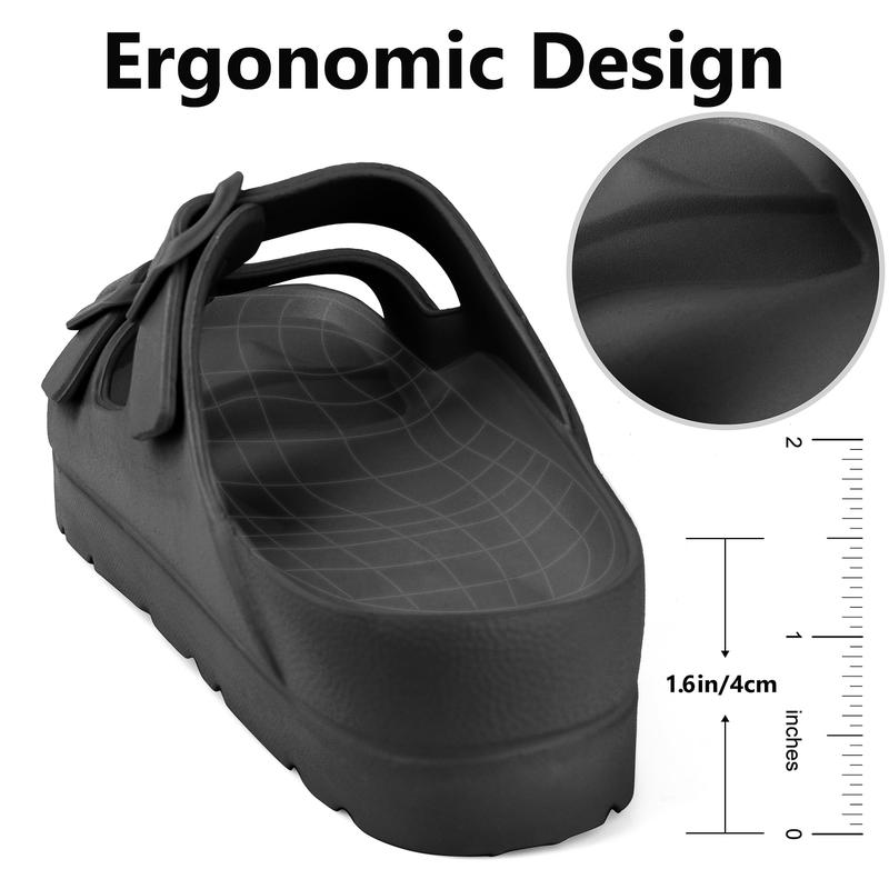2026 New EVA Thick Bottom Casual Slippers with Height Increase for External Wearing, Cool Slippers with Double Buckles, Lightweight and Anti slip Beach Shoes for Women