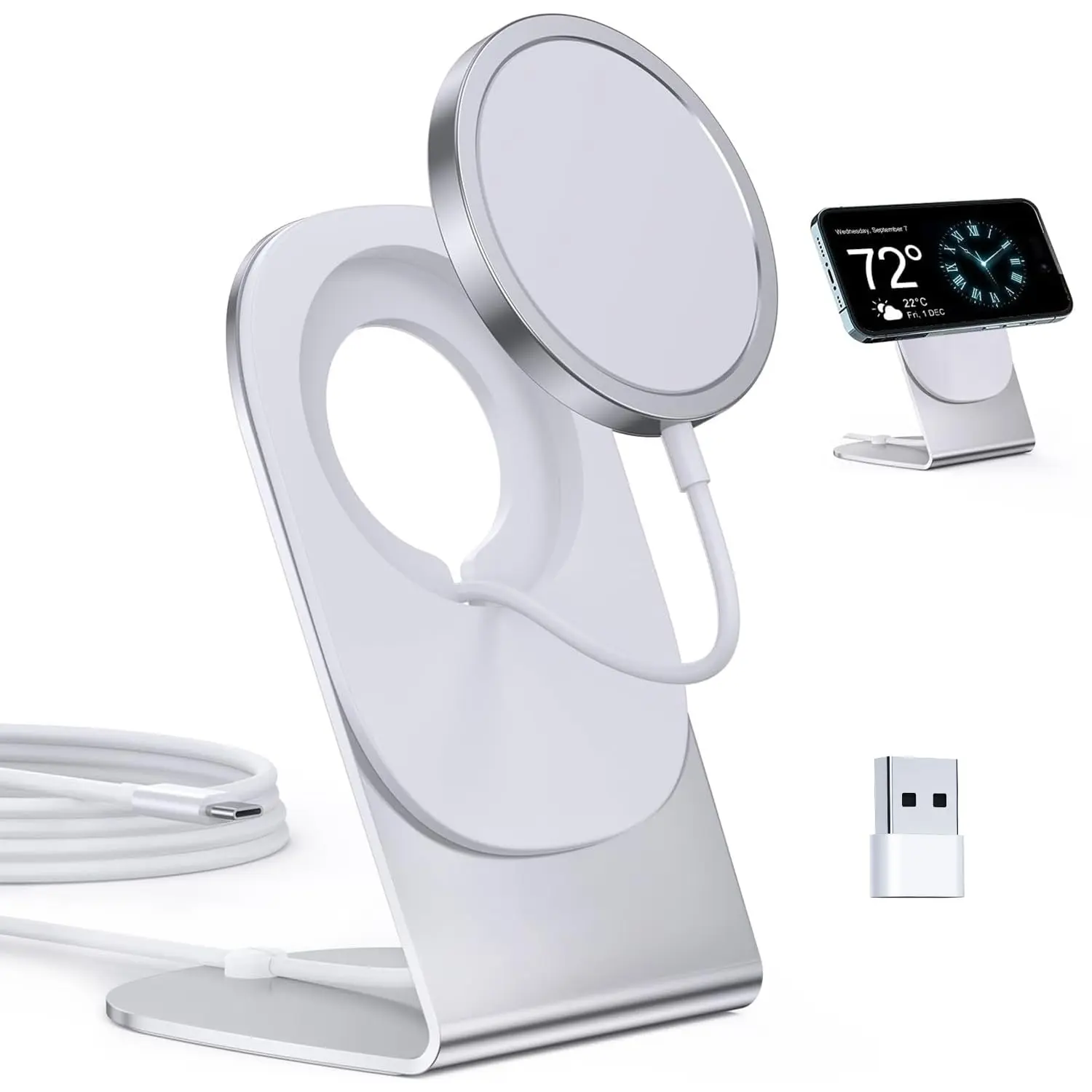 2-in-1 MagSafe Wireless Charger Stand for iPhone 17-12 & AirPods