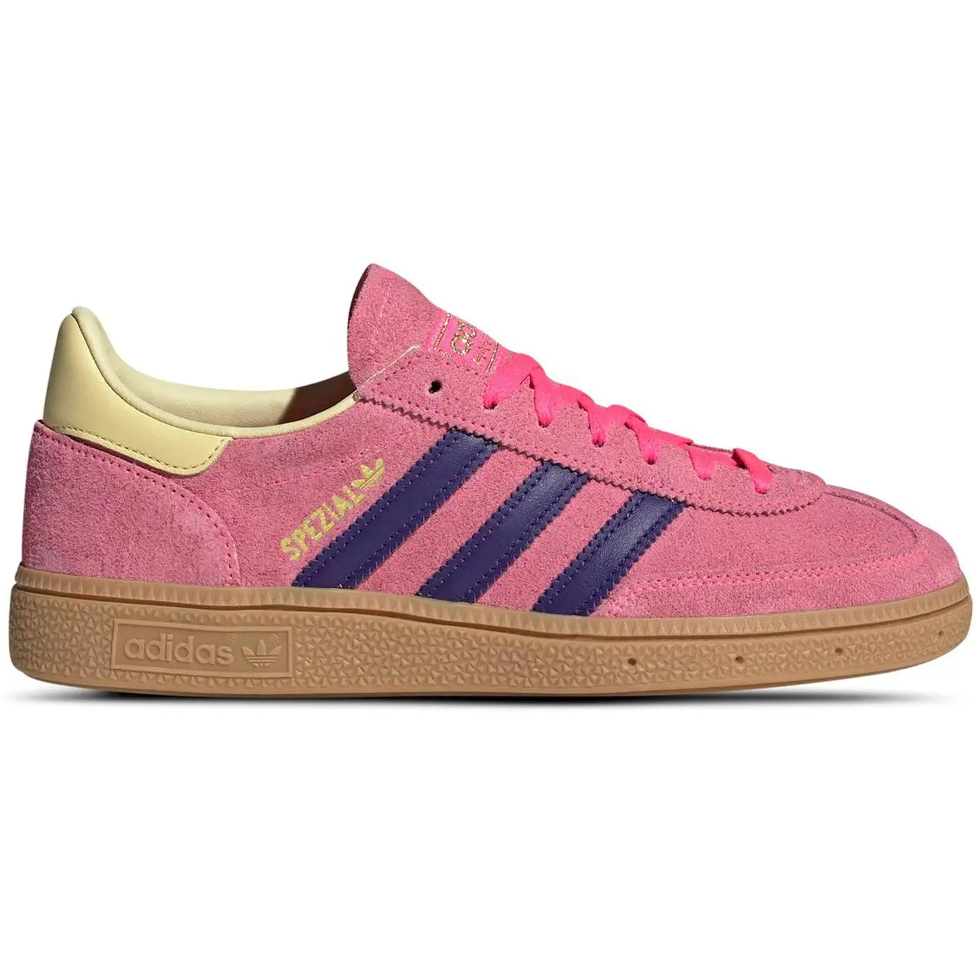 Women's adidas Handball Spezial Casual Athletic Training Sports Footwear - Lucid Pink, Collegiate Purple, Almost Yellow (JP8718)