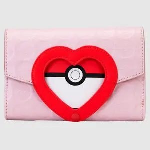 Loungefly Pokémon Choose You Hearts Flap Zip Around Wallet with Heart Design