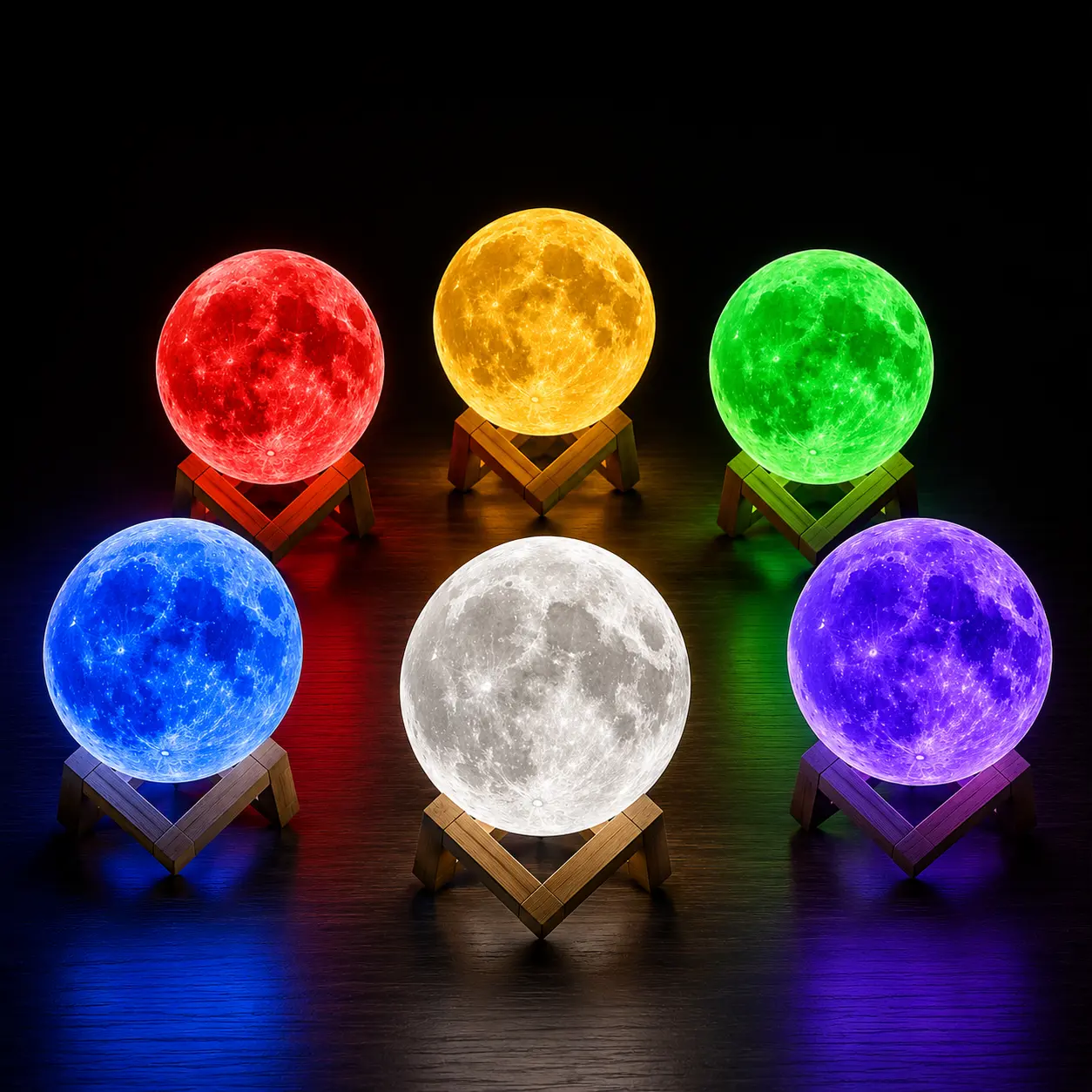 16-Color Aesthetic 3D Moon Lamp with Stand & Charging Base – LED Night Light with Remote Control, Dimmable Creative Moon Light Globe for Bedroom Decor, Romantic Ambiance, & Birthday Gifts