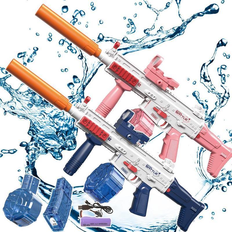 Luminous Flame Effect Electric Water Blaster, High-Speed Continuous Firing Auto Squirt Gun, 320cc Large Capacity & 32 FT Range, Ultimate Summer Outdoor Fun Toy
