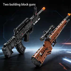 High-Difficulty Building Block Gun Set, 98k & 95 Model Guns, Desktop Decoration, Perfect Gift for Birthdays, Christmas, New Year