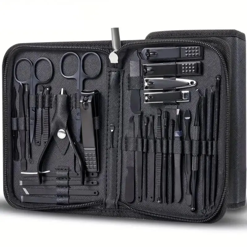 Professional Manicure Set with Storage Case, 32pcs Portable Multi-functional Nail Clipper Set, Pedicure Care Tools, Nail Kits for Women & Men, Nails and Foot Callus Remover, Cuticle Pusher, Nail Supplies
