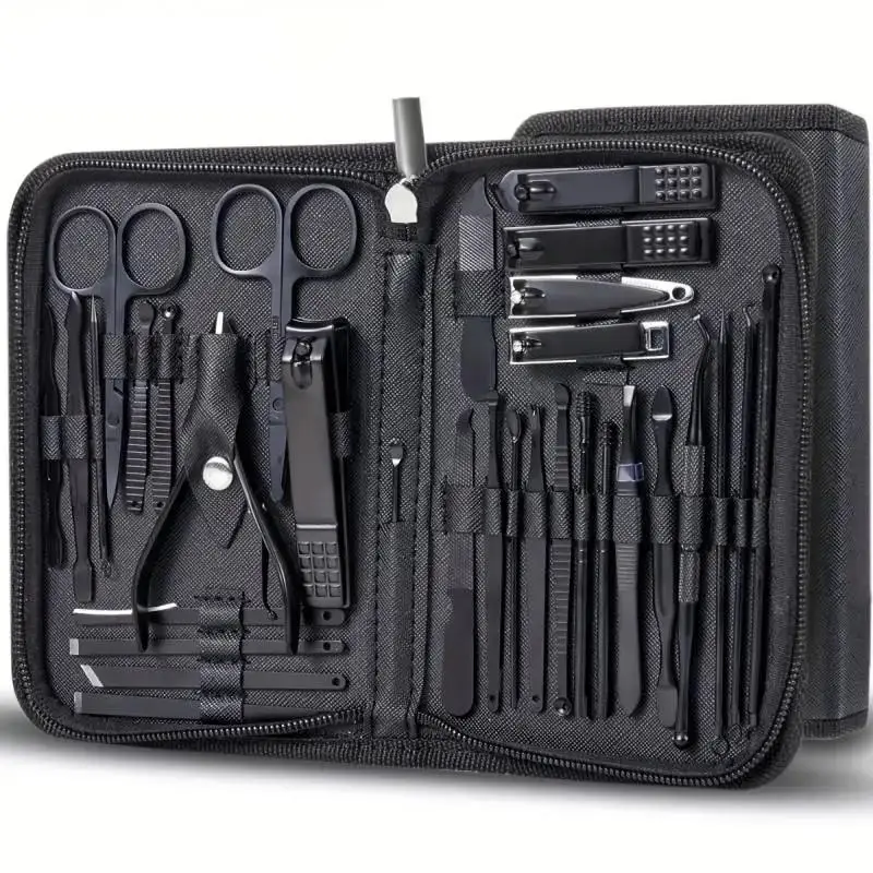 Professional Manicure Set with Storage Case, 32pcs Portable Multi-functional Nail Clipper Set Pedicure Care Tools, Nail Kits for Women & Men, Nails, F