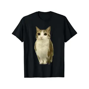 Casual Cat Owl Cursed Internet Funny Brainrot Meowl Meme T-Shirt| Short Sleeve, Round Neck, Printed Tee for Parties, Holiday, Summer, Daily, and Street Wear, Perfect for Men