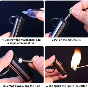 Retro Permanent Match Lighter, 10000 Times Classic Lighter, Outdoor Emergency Fire, Waterproof Permanent Lighter, Portable Ignition Tool, Suitable for Outdoor Camping Fire Ignition Stick (Kerosene is not included in the delivery)
