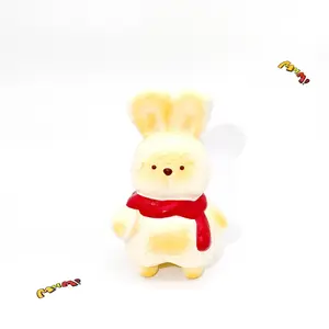 MHM Squishy Series  Red Scarf Rabbit Stress Relief Toy, made of viscous, moist, soft, and slow-rebound material.