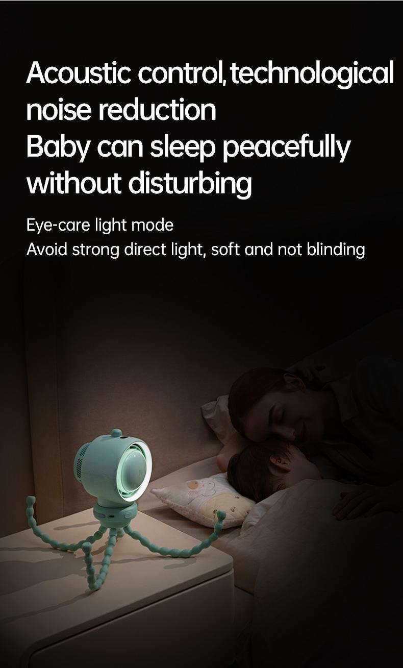 Jisulife Baby Stroller Fan Portable Large Battery Operated 100 Speeds Air Purify & Air Turbo Tech Bladeless Stroller Fan for Car Seat