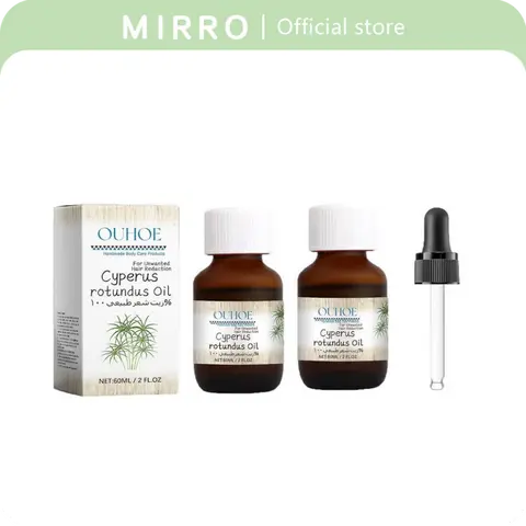 (2pcs) 82ml Natural Paraben-Free Cyperus Rotundus Oil with Dropper - Adult Hair Removal Body Care Oil, Gentle Care, Reduces Hair Growth, All Skin Types, Single Item Option for Smooth Protected Skin