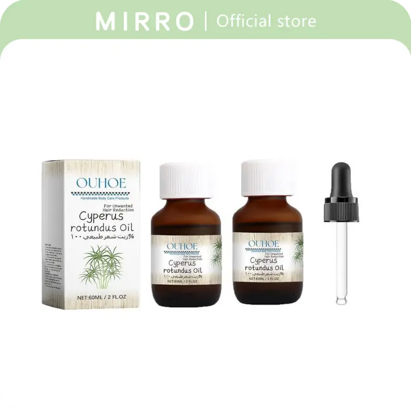 (2pcs) 82ml Natural Paraben-Free Cyperus Rotundus Oil with Dropper - Adult Hair Removal Body Care Oil, Gentle Care, Reduces Hair Growth, All Skin Types, Single Item Option for Smooth Protected Skin