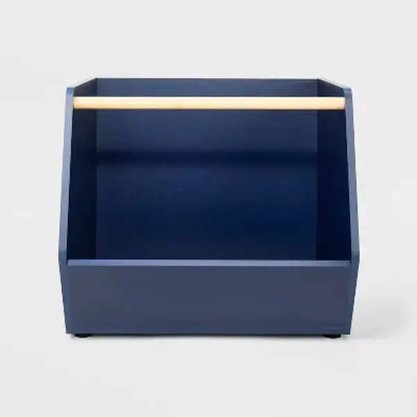 Kids' Stackable Laminate Storage Bin Blue - Pillowfort