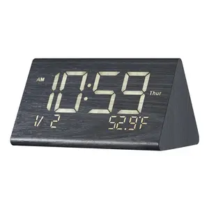 Digital Alarm Clock – Dual Alarm with USB Night Light, Black Desktop Clock