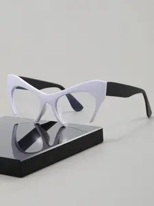 Fashion Bomb Frames - Stylish White and Black Design, Lightweight and Versatile Eyewear for Everyday Wear