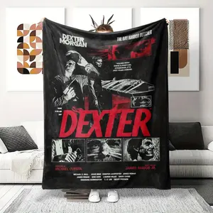 1pc Dexter for MORGAN "Have A Killer Day" Cozy Printed Blanket – Ideal for Suitable for beds and sofas can also be given as a gift - Thoughtful Gift for Friends and Lovers