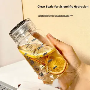 High Borosilicate Milk Cup Glass, Microwave Safe Soy Milk Cup with Lid, Measuring Cup, Sealed Water Bottle, Student Friendly