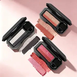 Compact 2-Color Burgundy Smokey Eyeshadow Palette, Shiny Dual-Color, Smooth Blendable Long-Lasting Mini Travel Makeup Cosmetic for Glam Party Looks Shimmer Peach Contour Daily Flawless Daily Flawless