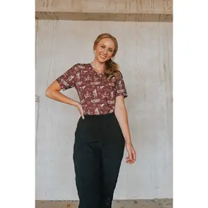 Wine Old West Scrub Top Wine Old West Scrub Top