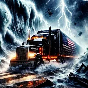 5D DIY Full Drill Round Diamond Painting - Diamond Art Kit Truck, Storm, Lightning Mosaic, Canvas - DIY Decorative Painting, Home Wall Decor, Perfect for Valentine's Day, Halloween, Christmas, Birthdays, and Anniversaries Gifts. Diamond Painting Kits