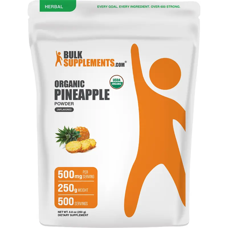 BulkSupplements - Organic Pineapple Powder - 500g - Antioxidant - Digestive Support - 500mg per Serving