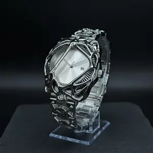 Men's Vintage Style Quartz Watch with Date Display, Alloy Case & Silver Color Band, Analog Dial for Business or Casual Wear, Fashion Wristwatch Gift