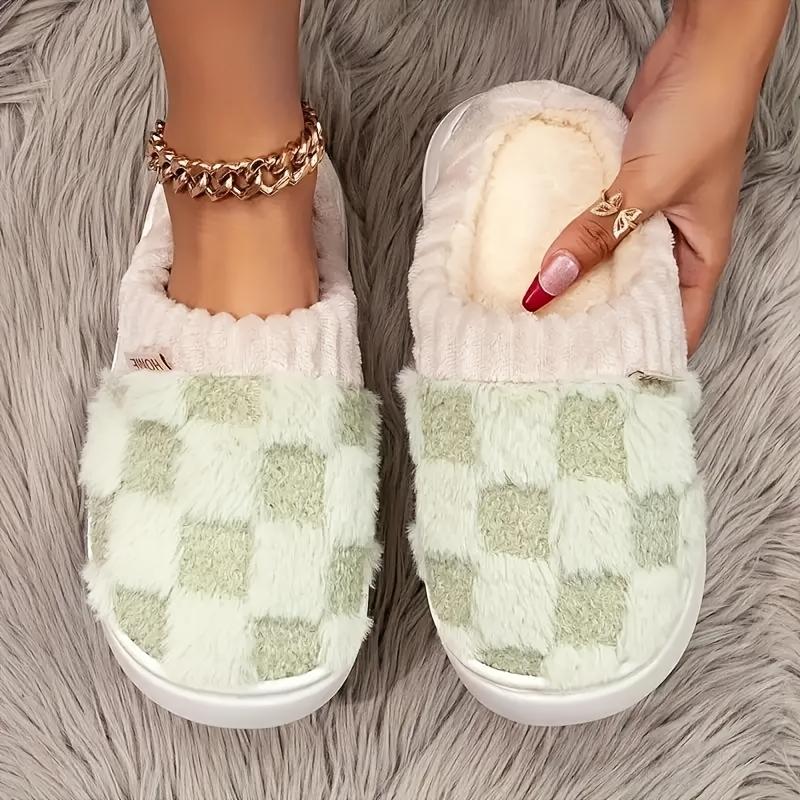 Women's Fuzzy Memory Foam Slippers Warm Cotton Soft Lightweight House Indoor Shoes Fur