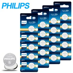 PHILIPS 20pcs CR2016 Coin Cell, 3V Lithium Battery, Long-Lasting And Durable Low-Consumption, Suitable For Car Keys, Watches, Electronic Scales, Small Electronic Devices, Smart Home User Must Have