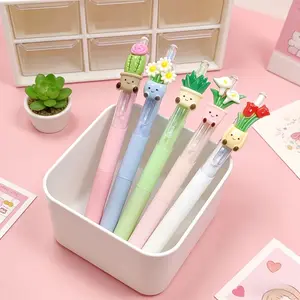 12pcs Creative Plant Theme Retractable Ballpoint Pens, Cute Floral Quick-Dry Ink, Office Writing Supplies, School Classroom Rewards, Holiday Gifts, Aesthetic Pens