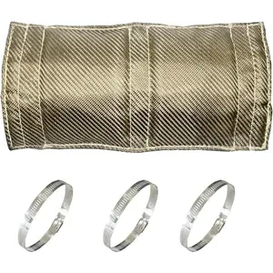 Titanium Pipe Heat Shield 6" x 12'' Exhaust Heat Shield Motorcycle Heat Guard Cover Wrap with 3 PCS Stainless Steel Clamps