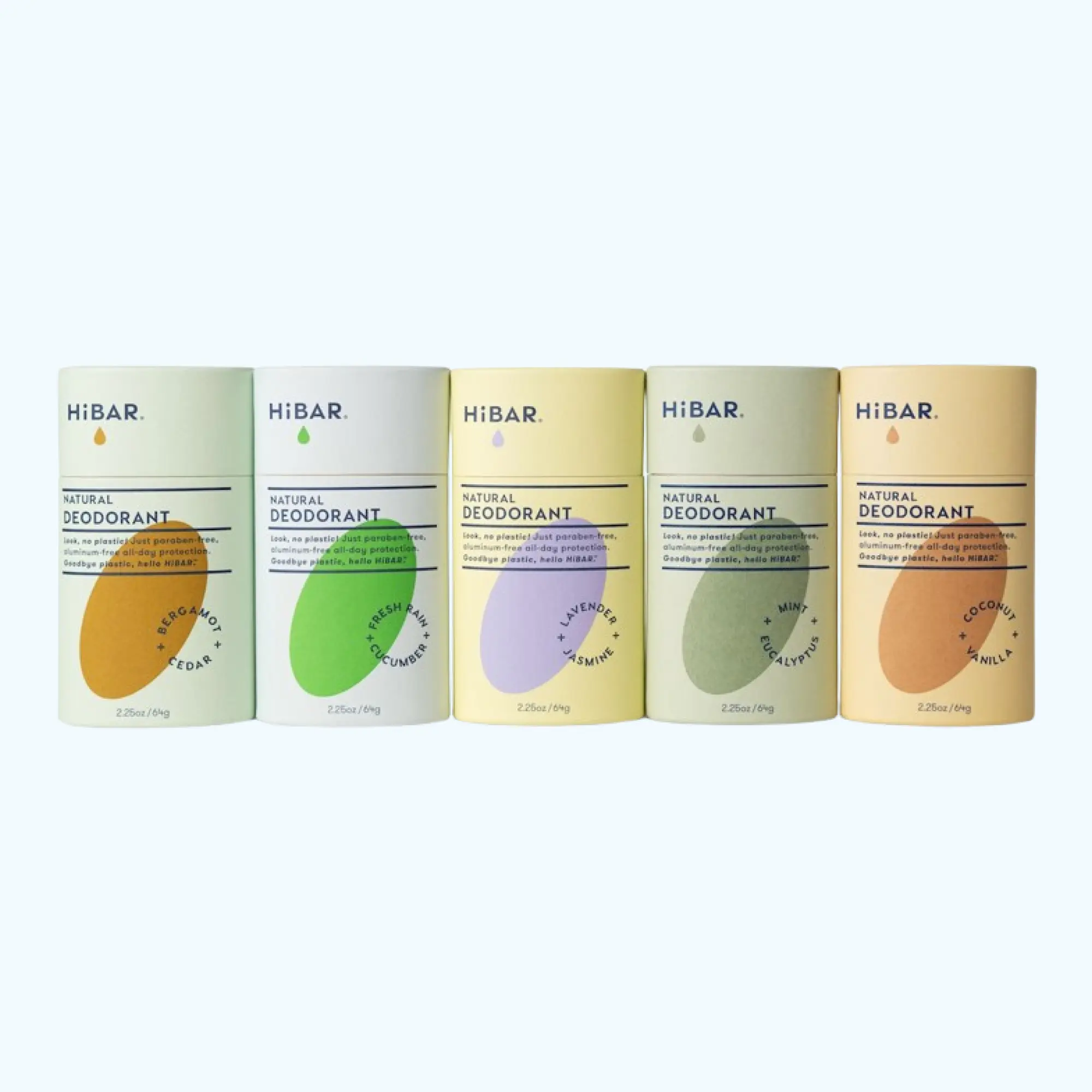 24Hr Protection Deodorant, Aluminum-Free, No White Marks, Paraben-Free, Plastic-Free Paper Tube, HiBAR, 2.25oz Sweat Control Moisturizing