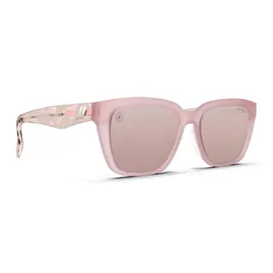 Blenders Eyewear Mave Pink Quartz Polarized Cat-Eye Sunglasses for Women - Glossy Crystal Pink Frame & Pink Mirrored Lenses - 100% UV Protection - Modern & Bold Design