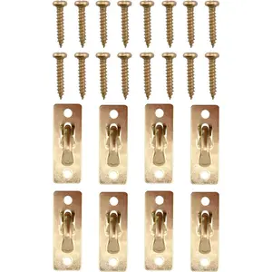 Curtain Rod Brass Brackets with Screws, 4 Pairs (8 Pieces) - Ideal for Swivel End Sash Curtain Rods - Easy to Install Curtain Rod Holders for Doors, Windows, and Sidelights