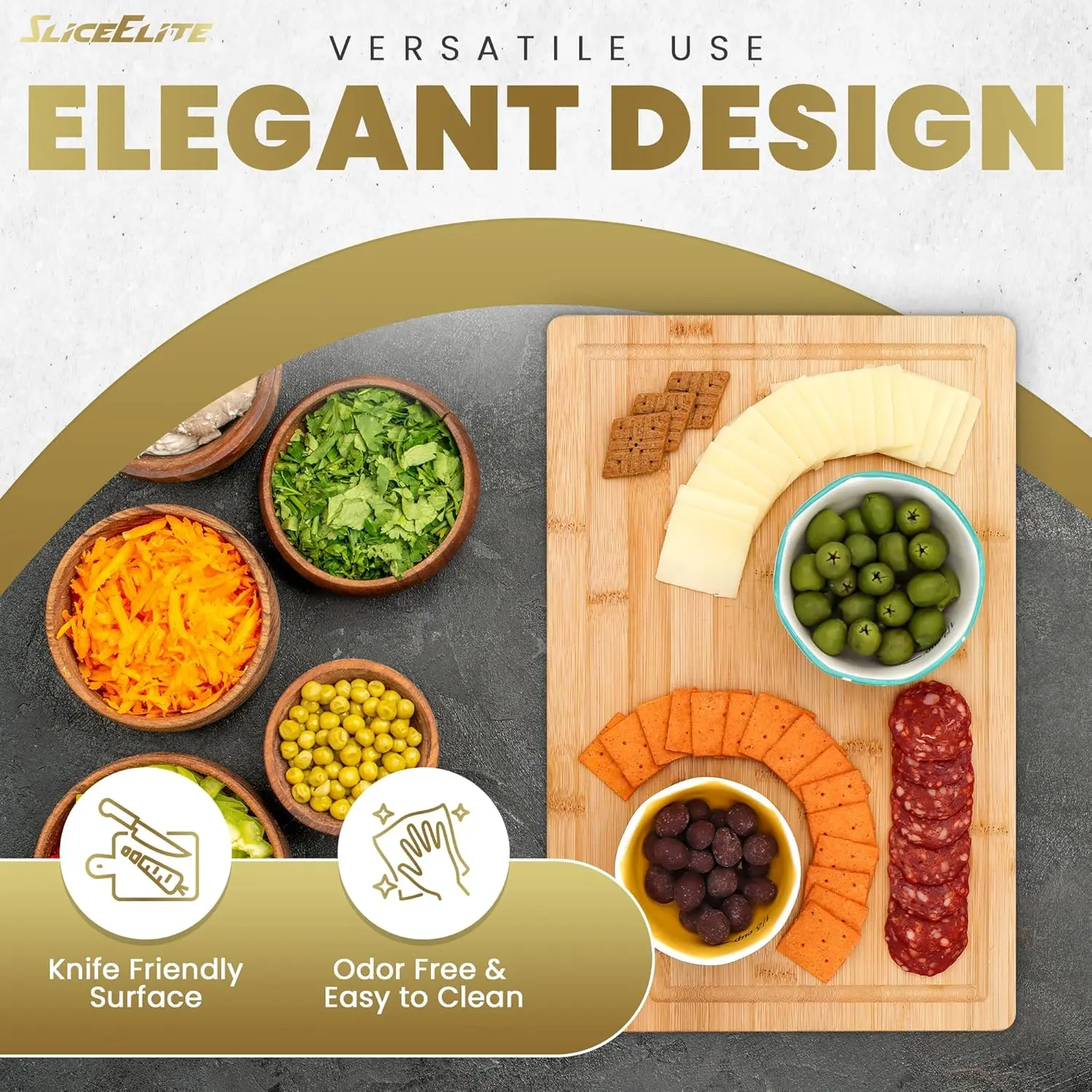 Original 3 PC Bamboo cutting board set