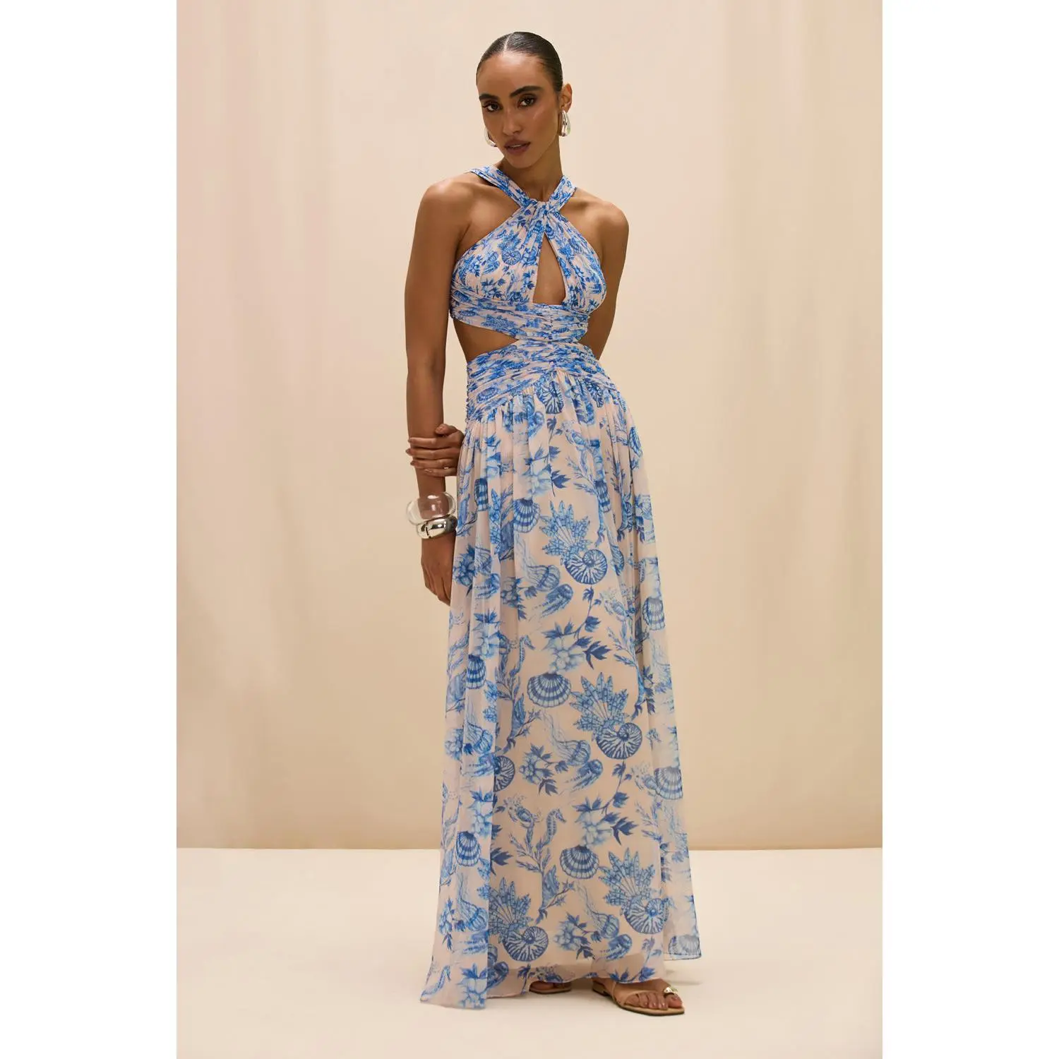 EDEN ROCK SEASHELL CUT OUT MAXI DRESS