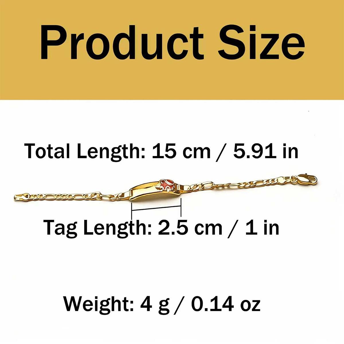 14K Gold Plated Elephant Kids Bracelet Eco-Friendly Material Perfect Gift for Kids Adjustable Chain Design