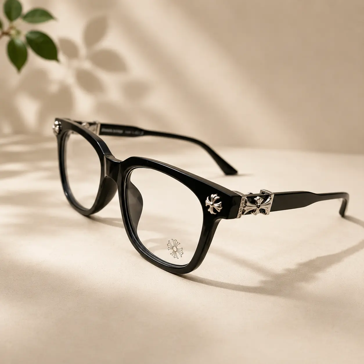 Chrome Hearts Black Optical Eyeglass Frames Premium Acetate Square Glasses for Men & Women