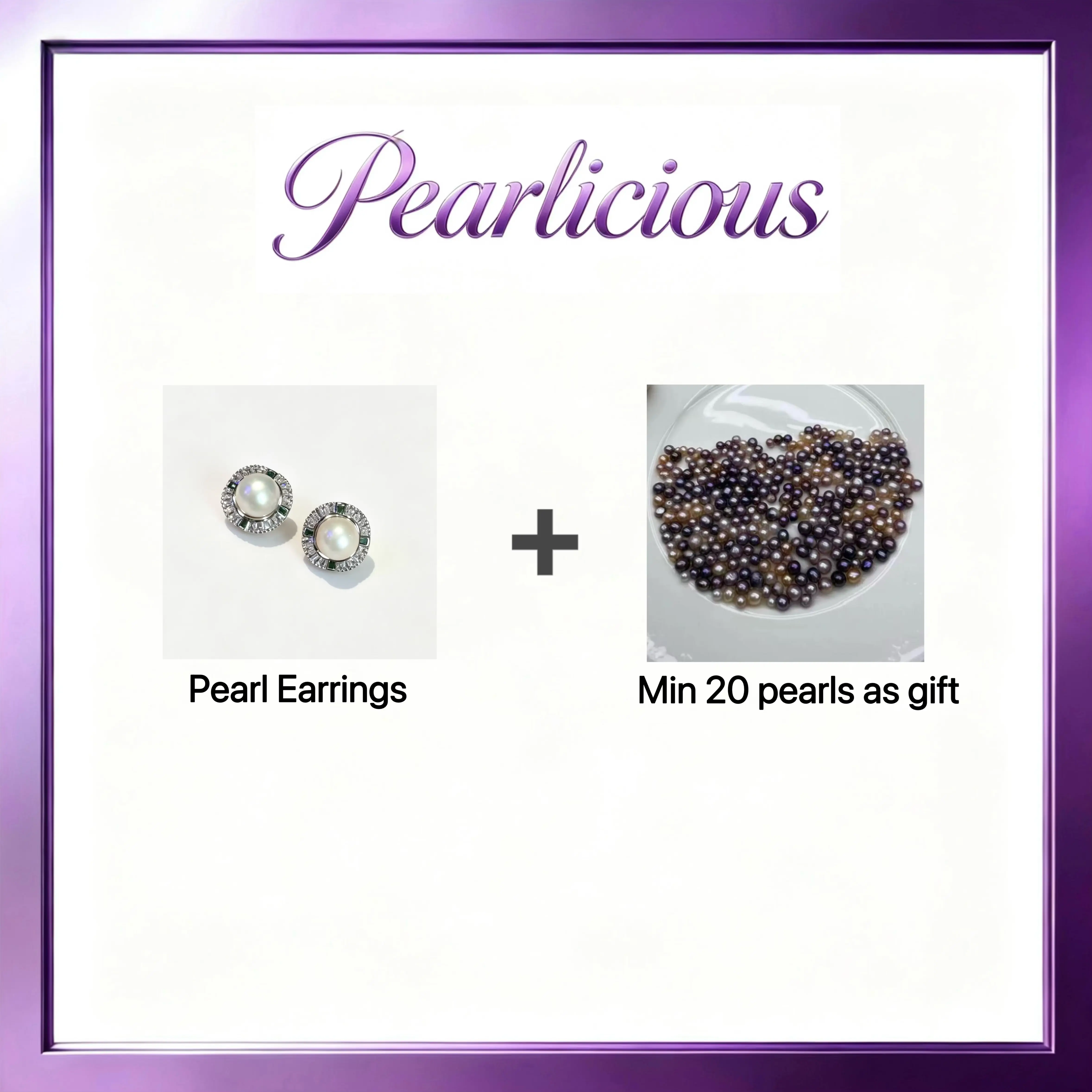 Pearl earrings with Freshwater Purple Caviar Gift (Min 15 Pearl)[live opening] / Freshwater earring Random Pearl Color In Jewelery