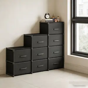 Fabric Office Storage Cabinet, Multi-Drawer Organizer, Durable Structure, Versatile Storage for Home & Office, Living Room, Bedroom, Kitchen