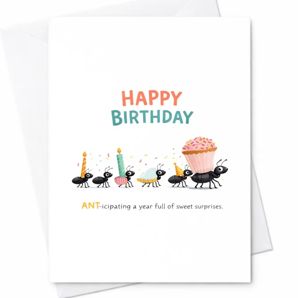 Ant-icipating A Great Year - Funny Birthday Greeting Card C-212