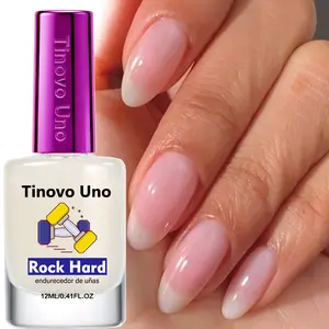 Tinovo Uno Natural Nail Strengthener, 12ml Super "Rock" Hardener, Alcohol-Free, Shine and Glossy, with Vitamin E, Quick Air Natural Dry, No Need Lamp Curing,  Protect and Moisturize the Weak, Broken, Brittle and Soft Nails Growth, Nail Nutrient Oil