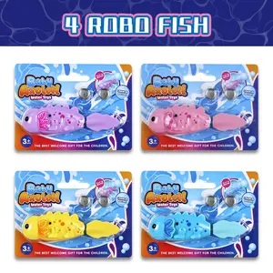 4pc-Light-Sensing Robotic Axolotl Toy Realistic Electric Swimming Fish, Waterproof Robotic Aquatic Pet for Aquarium Decor, Cat Entertainment, and Ocean Saltwater Fishing LureWind-Up Magic Glowing Swimming Fish Bath Toy