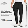 Willit Men's Stretch Slim Fit Stretchable Jogger Pants - Quick Dry, Button-Accented, Lightweight Gym Workout Apparel with Functional Pockets, Ankle Banded, Easy Care, Full Range of Motion, All Seasons Daily Wear