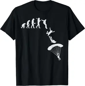 100%cotton Evolution Base Jumping Sky Diving Parachute Extreme Sports T-Shirt Top Vintage
