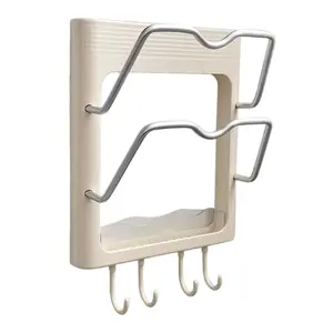 Self-Adhesive Wall Mount Curling Iron Rack Punch-Free Hair Tool Storage Organizer Sturdy Bathroom Holder for Curling Irons