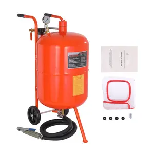 20 Gallon Air Sand Blaster Kit With 60-110 PSI High Pressure Sandblasting Tank, Portable Abrasive Blaster System, Includes 4 Ceramic Nozzles and Oil-Water Separator, Ideal For Paint Removal, Stain Removal, Rust Removal