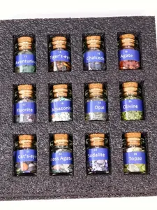 1 Set Crystal gemstone Chip Bottle,Mini Crystals,Spell Jars,Real Crystals For Witchcraft Supplies,Witchcraft Healing Crystals,Natural Crystal Set